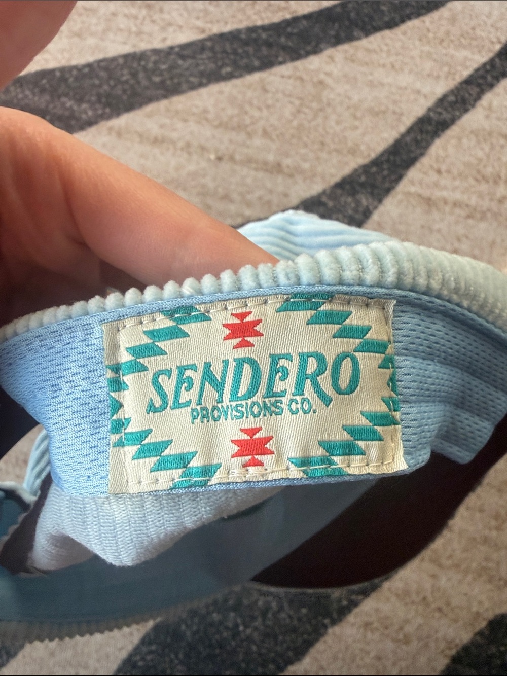 Light Blue Corduroy Cap with Guitarist Embroidery - Picture 3 of 5